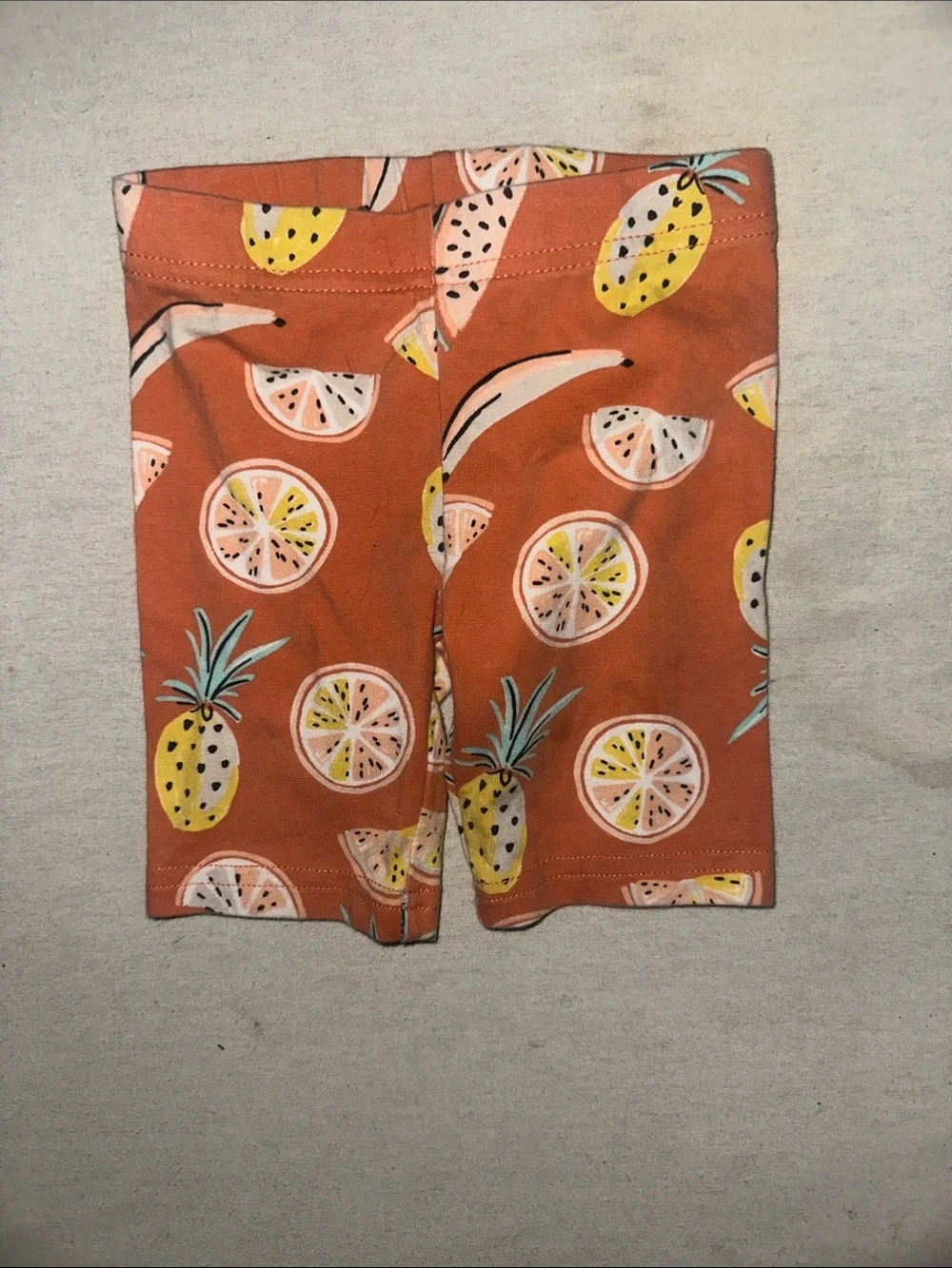 Girls' Size 2T Orange Fruit-Print Bike Shorts